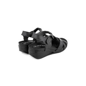 Muya Simbole Anatomik Taban Topuk Dikeni Kadın Sandalet - Siyah - 36