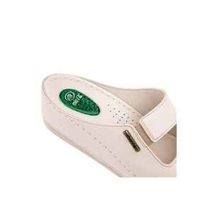 Muya Panna Anatomik Taban Jel Destekli Topuk Dikeni Dört Mevsim Kadın Terlik - Krem - 40