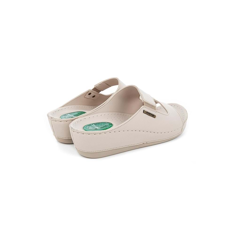 Muya Panna Anatomik Taban Jel Destekli Topuk Dikeni Dört Mevsim Kadın Terlik - Krem - 40