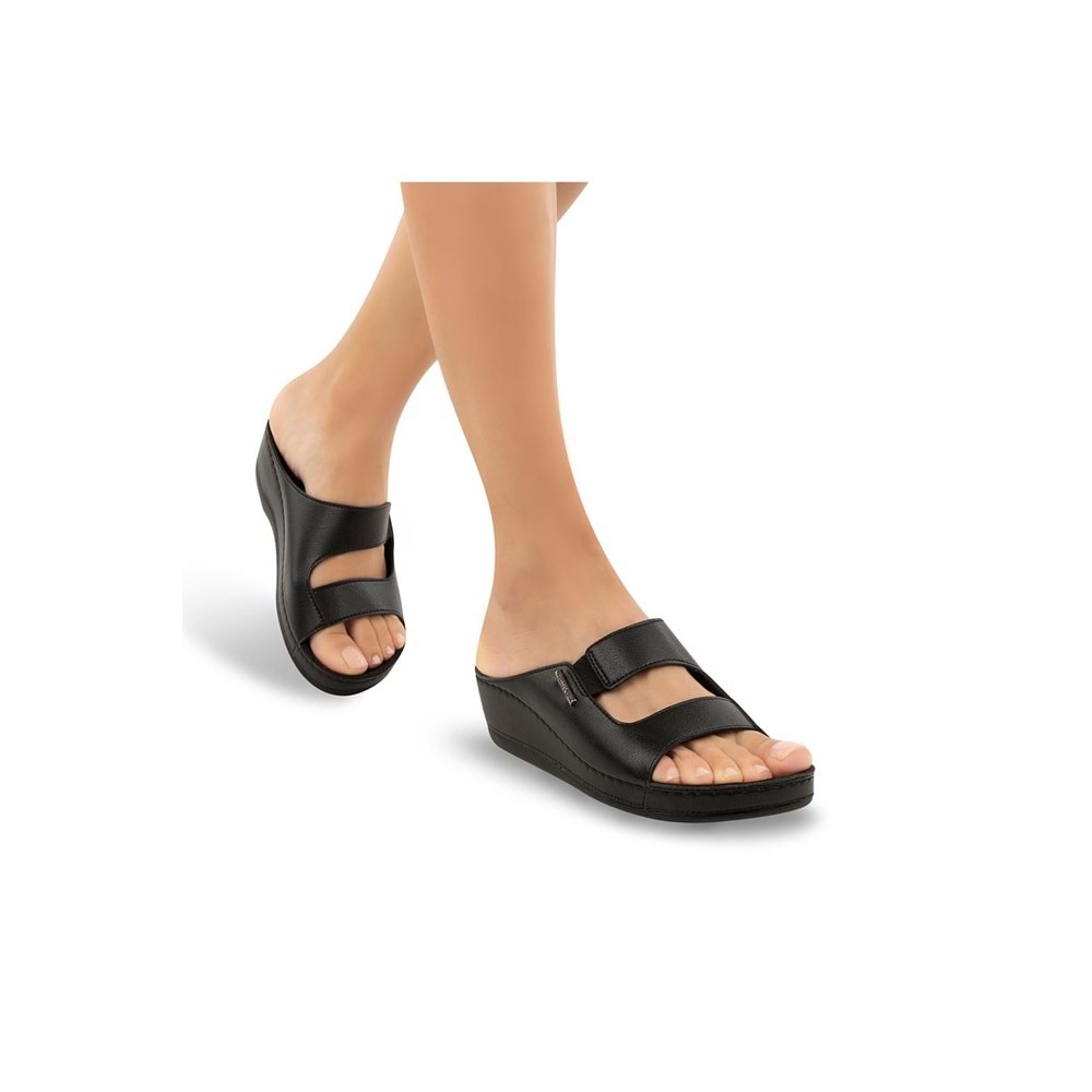 Muya Panna Anatomik Taban Jel Destekli Topuk Dikeni Dört Mevsim Kadın Terlik - Siyah - 36