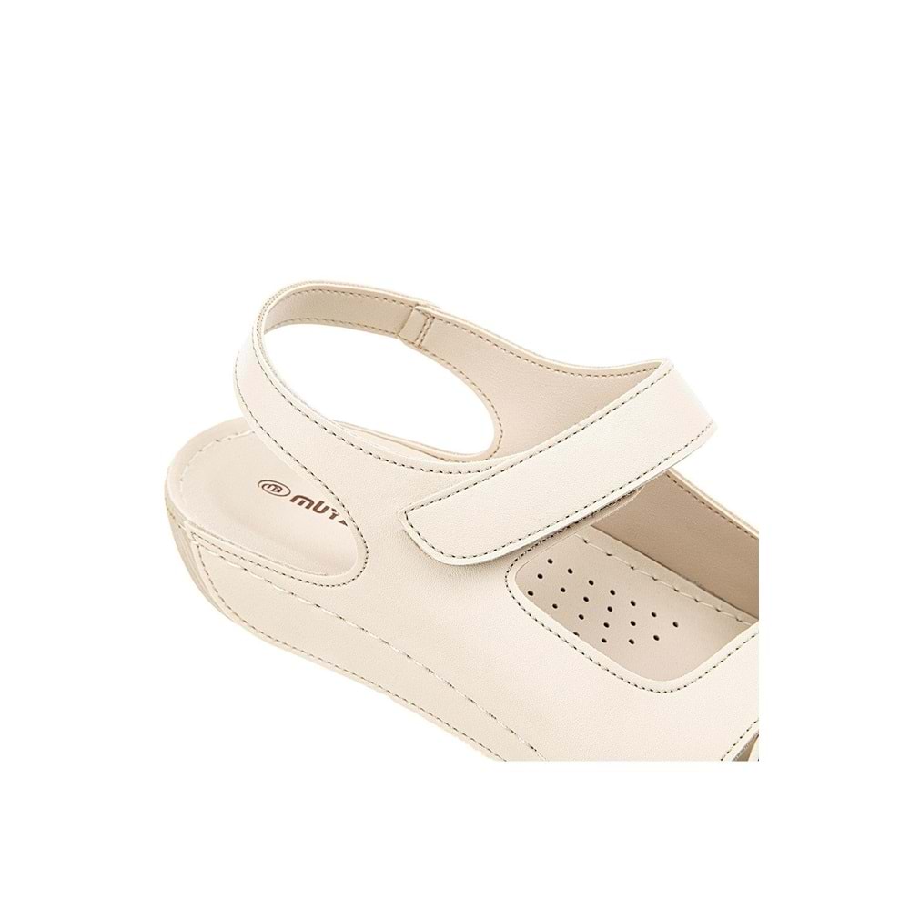 Muya Alula Anatomik Taban Kadın Sandalet - Krem - 40