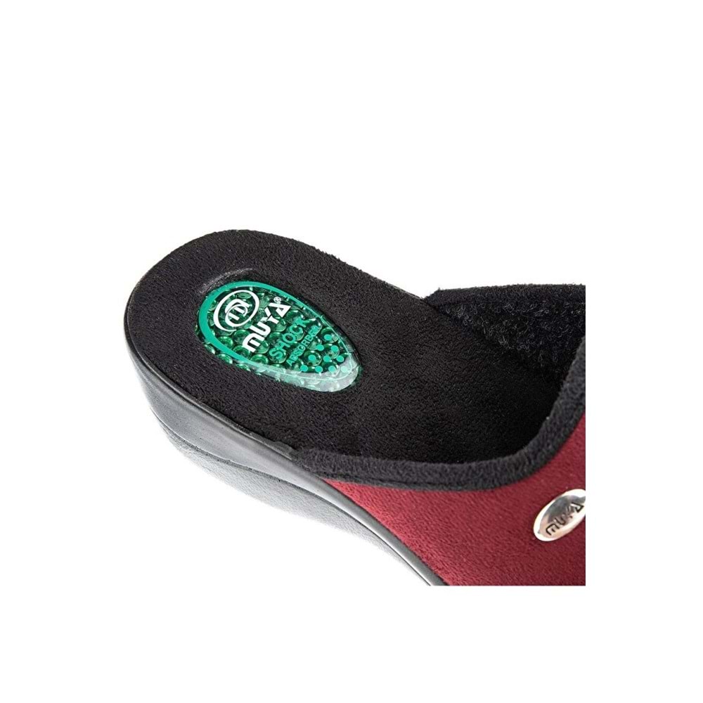 Muya Darcie Anatomik Taban Jel Destekli Topuk Dikeni Kadın Ev Terliği - Bordo - 37