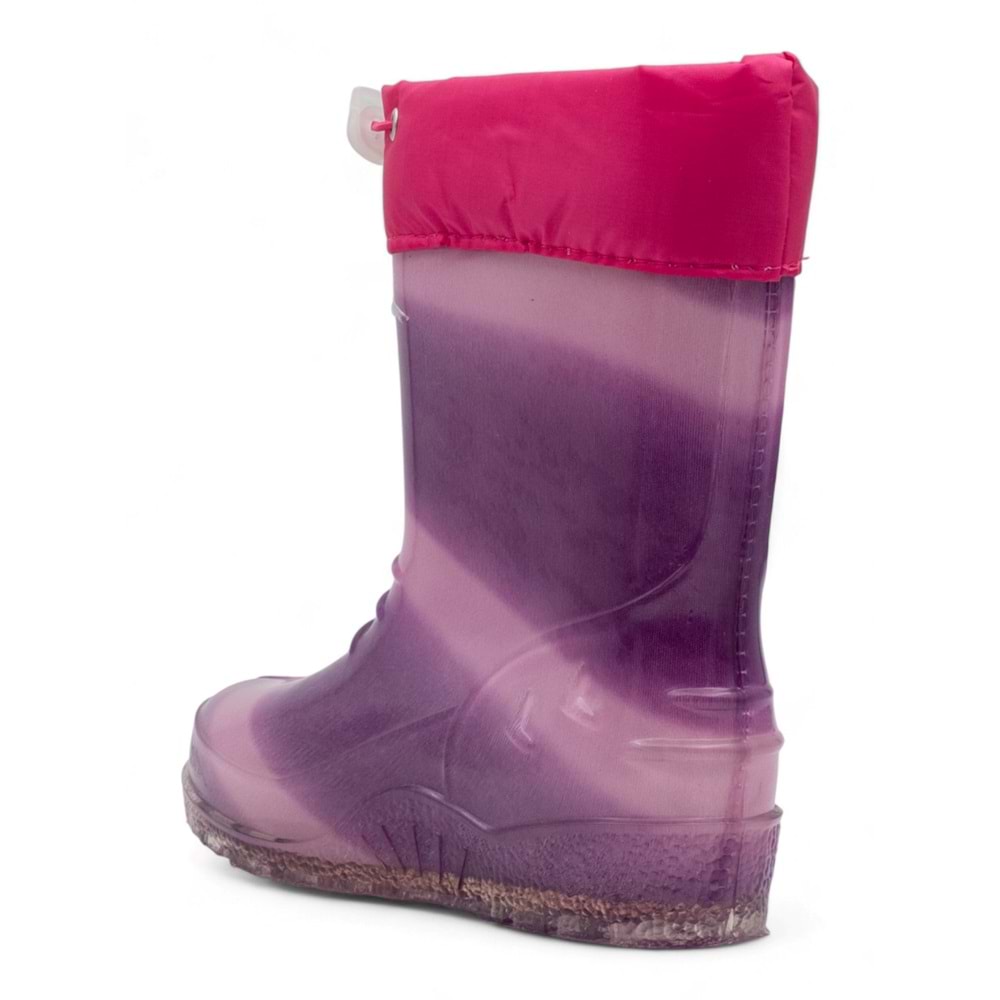 Emek İçi Yünlü Su Geçirmez Çocuk Yağmur Çizmesi - MOR - 30-31