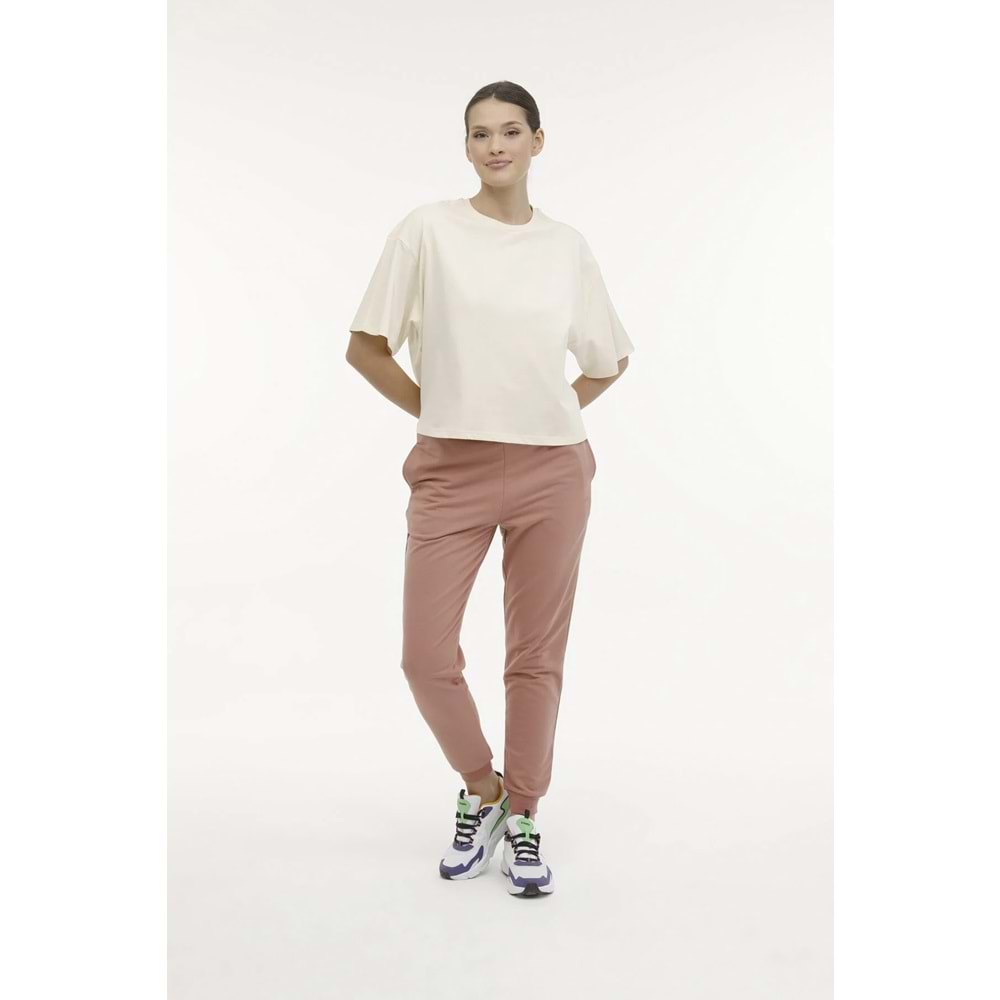 KİNETİX WB BOXY 11FN95 4FX KADIN KISA KOL TİŞÖRT - BEJ - M