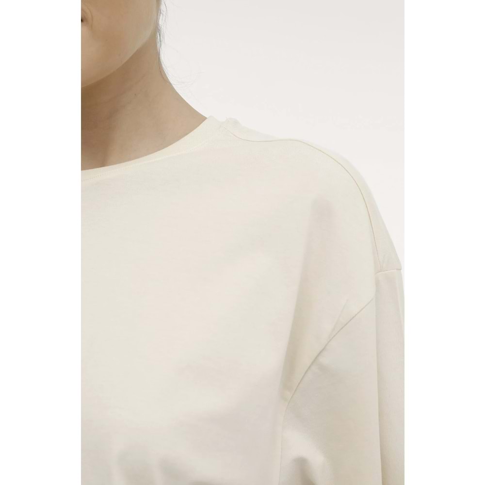 KİNETİX WB BOXY 11FN95 4FX KADIN KISA KOL TİŞÖRT - BEJ - M