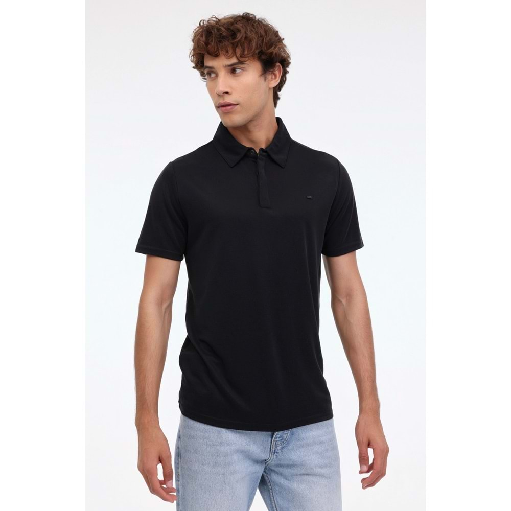 LUMBERJACK ML ANTVAN 12SC12 4FX ERKEK KISA KOL TİŞÖRT - SİYAH - M