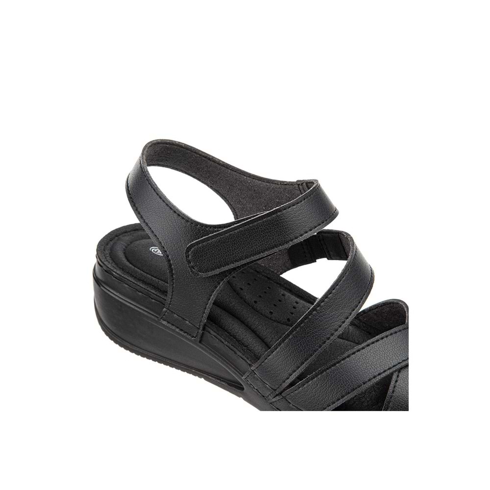 Muya Calceus Anatomik Taban Topuk Dikeni Kadın Sandalet - Siyah - 37
