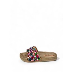 PİENN 20037-004 RENKLİ BONCUKLU TERLİK - BRONZ - 36