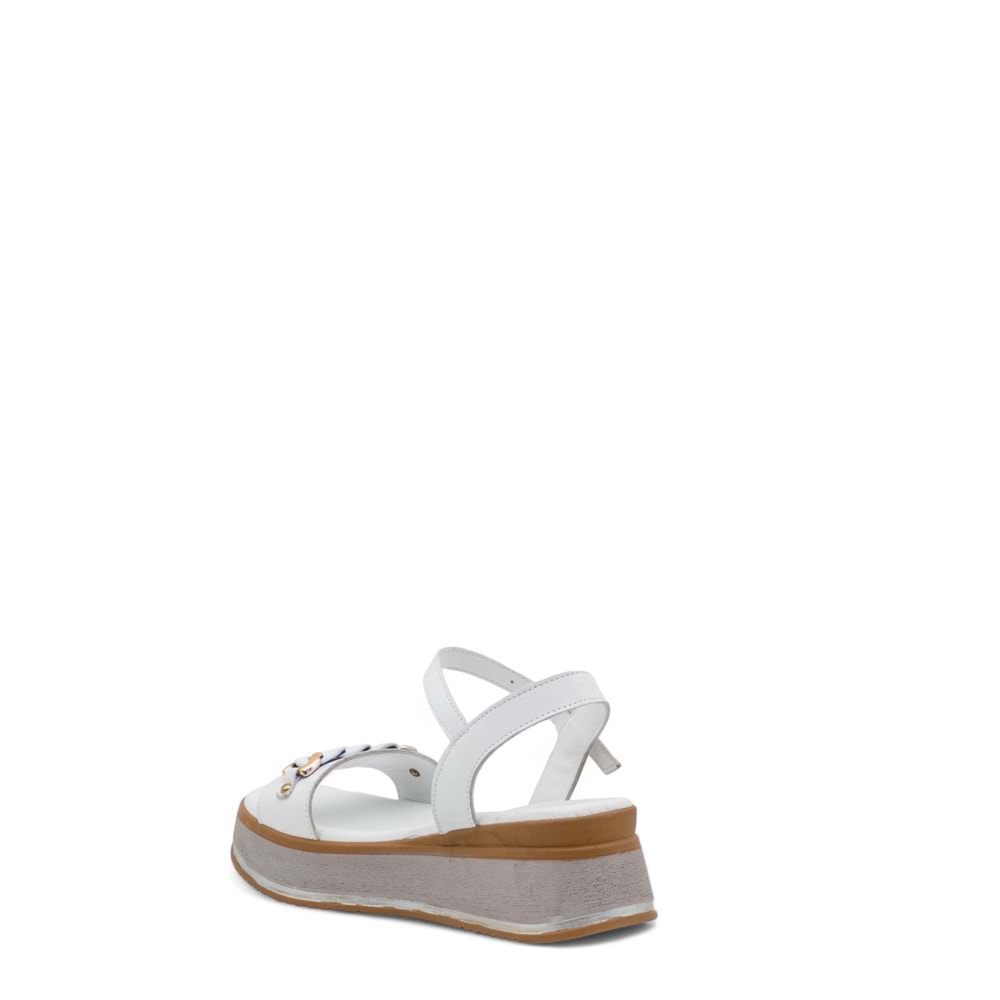 VOYAGER 9716 KADIN DERİ SANDALET - BEYAZ - 40