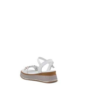 VOYAGER 9716 KADIN DERİ SANDALET - BEYAZ - 40