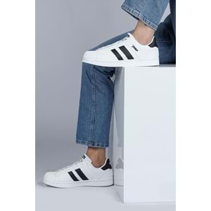 JUMP 29055 ERKEK SNEAKER GÜNLÜK SPOR AYAKKABI - BEYAZ-SİYAH - 40