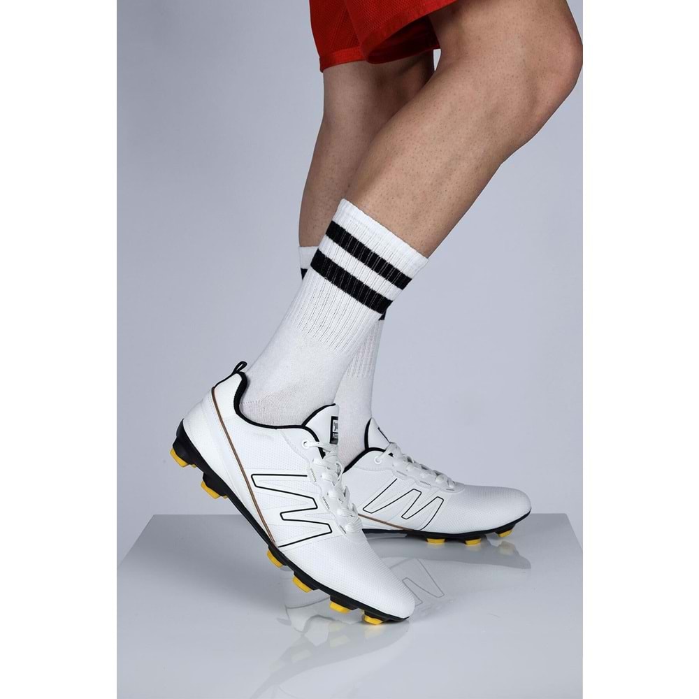 JUMP 28524 ERKEK KRAMPON FUTBOL AYAKKABISI - BEYAZ - 40