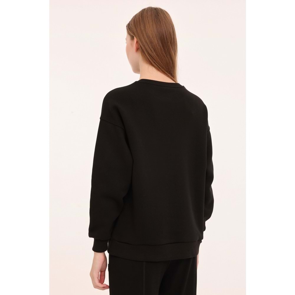 LOTTO W-DELFIN C NECK SWEAT 4PR KADIN SWEATSHİRT - SİYAH - M