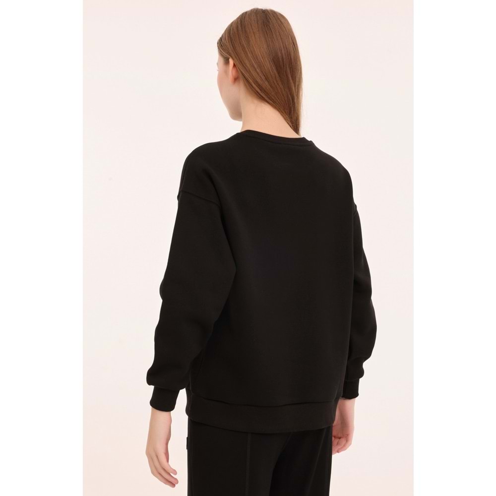LOTTO W-DELFIN C NECK SWEAT 4PR KADIN SWEATSHİRT - SİYAH - M