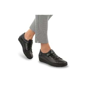 Muya Bridge 6 Nokta Anatomik Taban Topuk Dikeni Hakiki Deri Kadın Ayakkabı - Siyah - 36