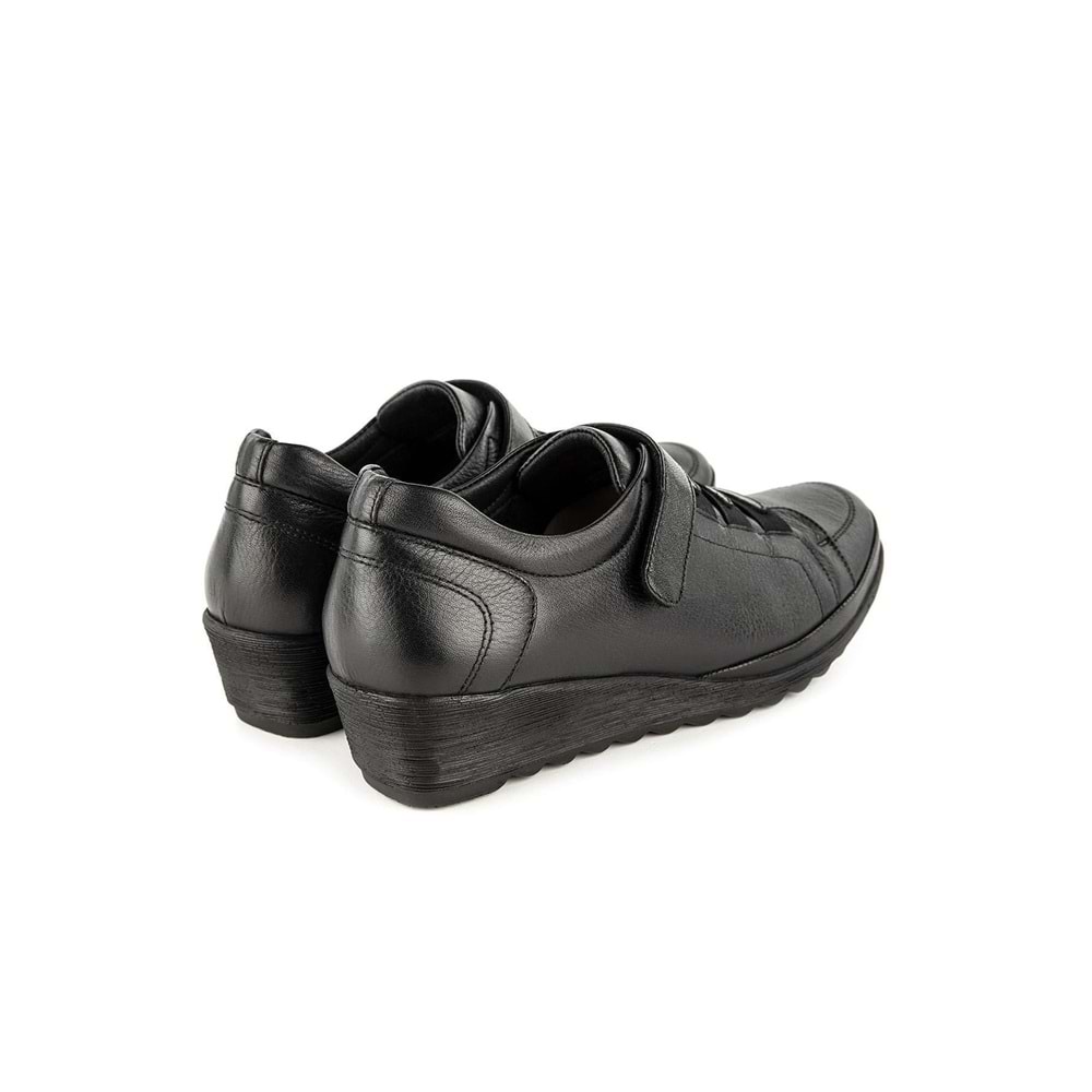 Muya Bridge 6 Nokta Anatomik Taban Topuk Dikeni Hakiki Deri Kadın Ayakkabı - Siyah - 36