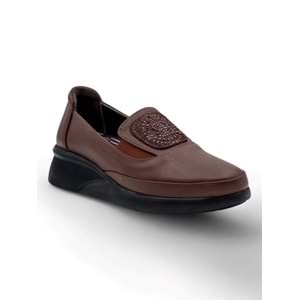 VOYAGER 9779 KADIN HAKİKİ DERİ COMFORT AYAKKABI - KAHVERENGİ - 40