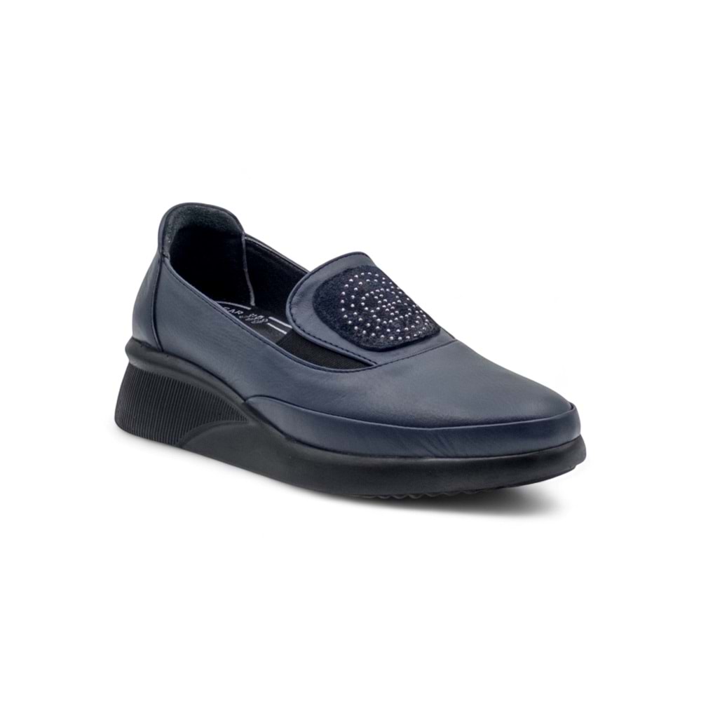 VOYAGER 9779 KADIN HAKİKİ DERİ COMFORT AYAKKABI - LACİVERT - 40