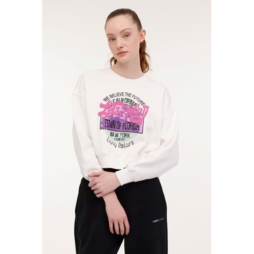 LUMBERJACK WL BONNI 16SS507 4PR KADIN SWEATSHİRT - EKRU - L