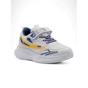 MP 251-3415 ERKEK ÇOCUK SPOR AYAKKABI - BEYAZ-SARI - 34