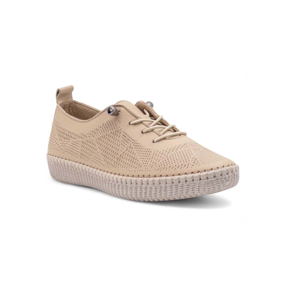 VOYAGER 7892 KADIN HAKİKİ DERİ GÜNLÜK AYAKKABI - BEJ - 39