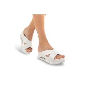 Muya Penelope Anatomik Air Max Tabanlı Topuk Dikeni Kadın Terlik - Beyaz - 40