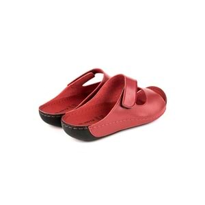 Muya Solena Anatomik Taban Dört Mevsim Kadın Terlik - Kırmızı - 40