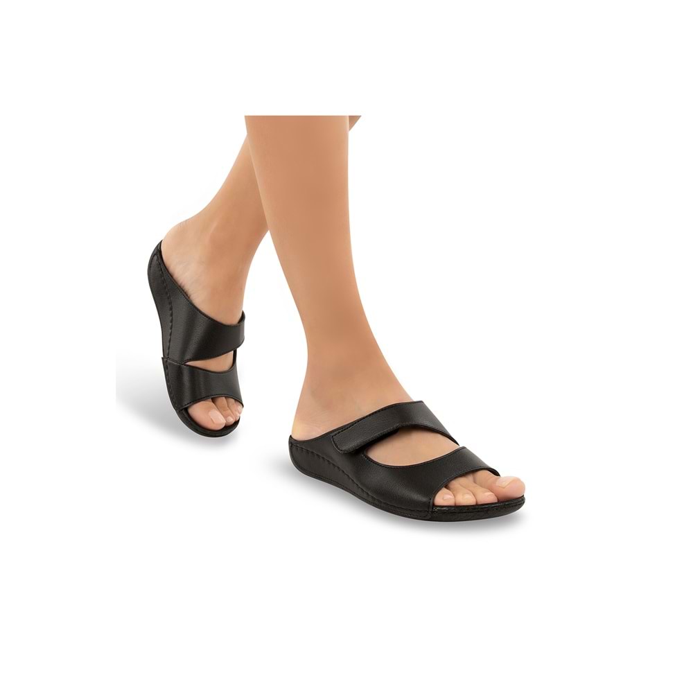 Muya Solena Anatomik Taban Dört Mevsim Kadın Terlik - Siyah - 38