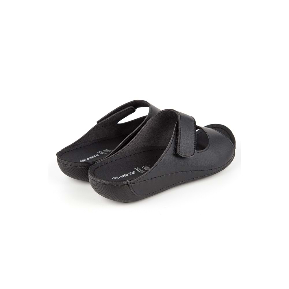 Muya Solena Anatomik Taban Dört Mevsim Kadın Terlik - Siyah - 38