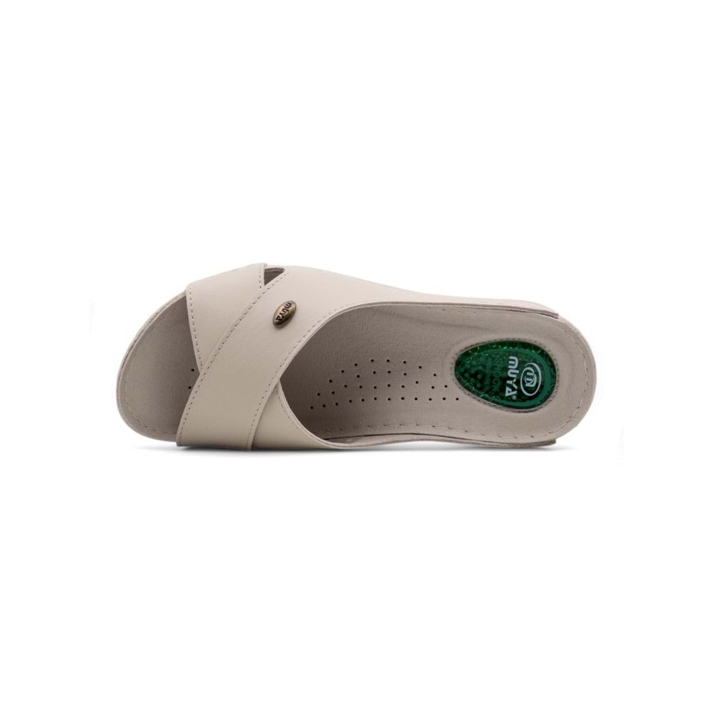 Muya Cyrus Anatomik Taban Jel Destekli Topuk Dikeni Dört Mevsim Kadın Terlik - Krem - 36