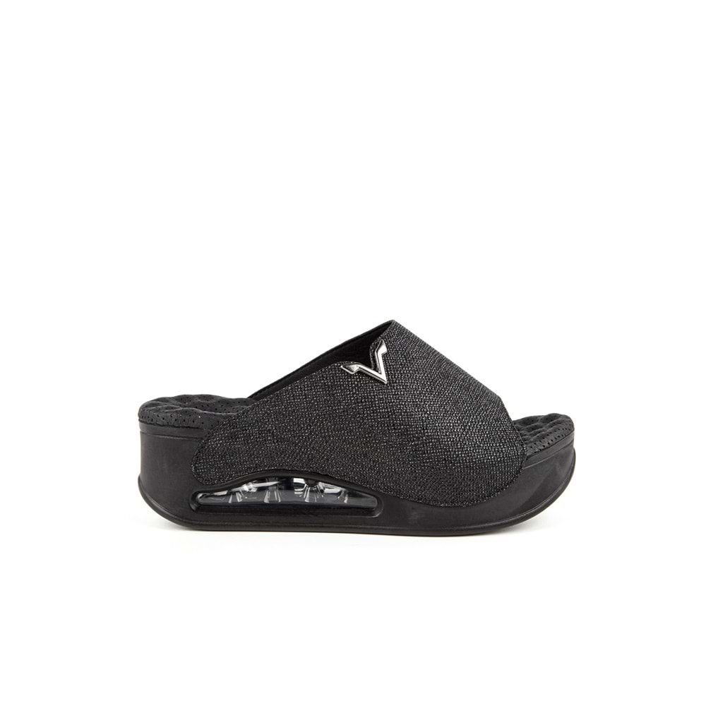 Muya Aero Anatomik Air Max Tabanlı Topuk Dikeni Kadın Terlik - Siyah Desenli - 37