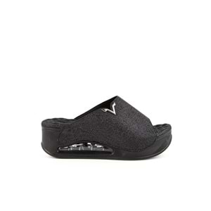 Muya Aero Anatomik Air Max Tabanlı Topuk Dikeni Kadın Terlik - Siyah Desenli - 37