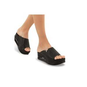 Muya Aero Anatomik Air Max Tabanlı Topuk Dikeni Kadın Terlik - Siyah Desenli - 37