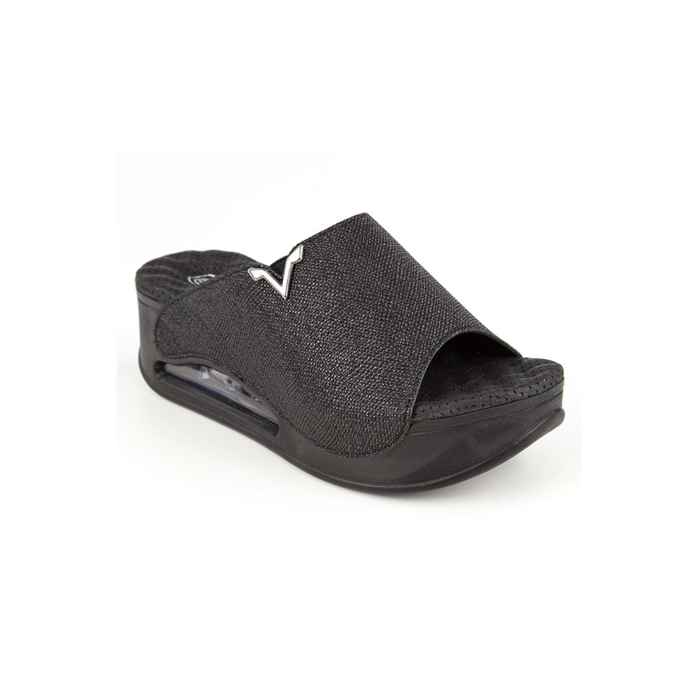 Muya Aero Anatomik Air Max Tabanlı Topuk Dikeni Kadın Terlik - Siyah Desenli - 37