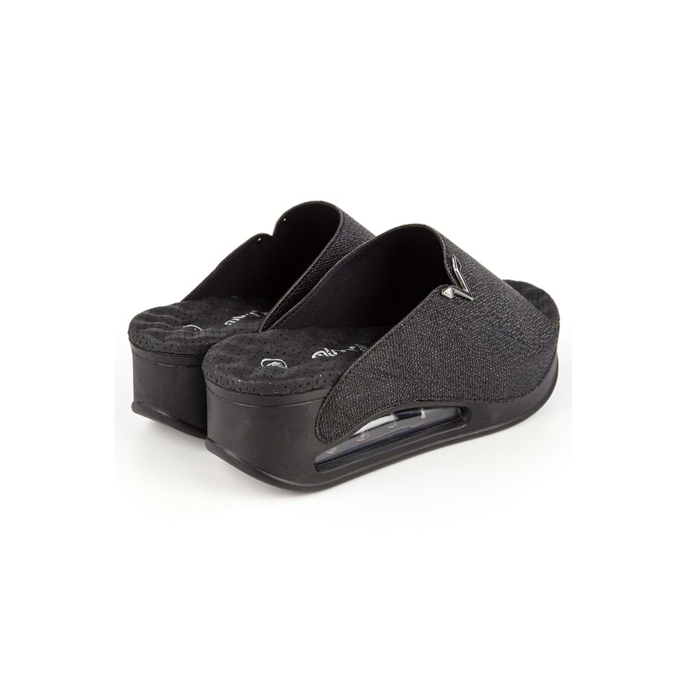 Muya Aero Anatomik Air Max Tabanlı Topuk Dikeni Kadın Terlik - Siyah Desenli - 37