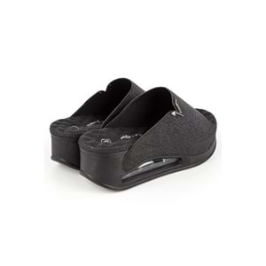 Muya Aero Anatomik Air Max Tabanlı Topuk Dikeni Kadın Terlik - Siyah Desenli - 37