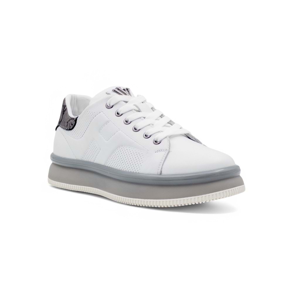 VOYAGER M030 ERKEK HAKİKİ DERİ SNEAKER - BEYAZ - 41
