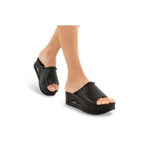 Muya Gema Anatomik Air Max Tabanlı Topuk Dikeni Kadın Terlik - Siyah - 37