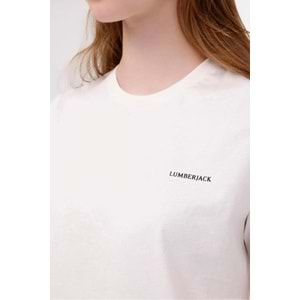 LUMBERJACK WB C NECK 11CT122 5FX KADIN KISA KOL TİŞÖRT - EKRU - XL