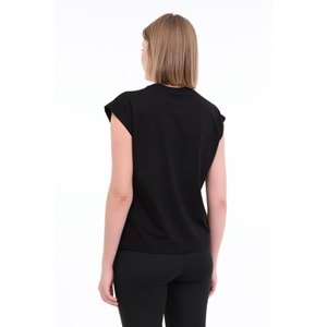 KİNETİX WL PELYAF 11KT71 5FX KADIN KISA KOL TİŞÖRT - SİYAH - S