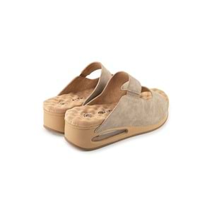 Muya Beso Anatomik Air Max Tabanlı Topuk Dikeni Kadın Terlik - Krem - 40