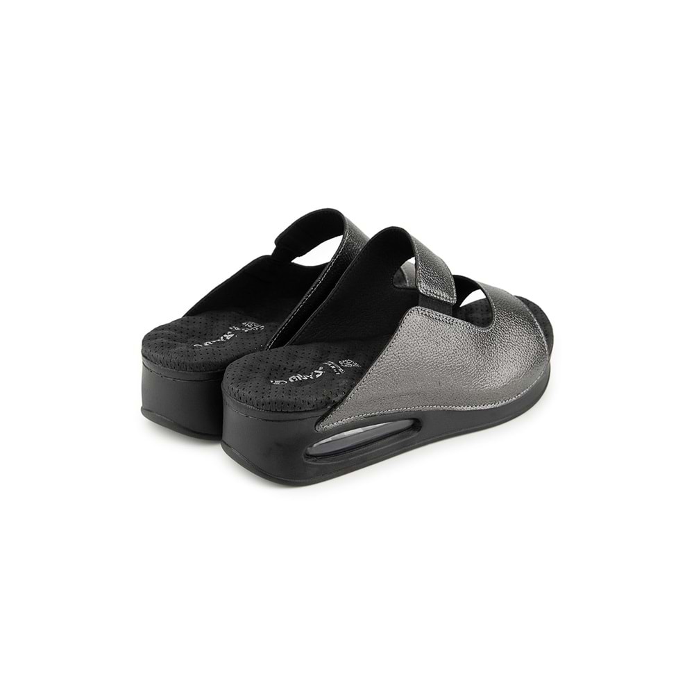 Muya Beso Anatomik Air Max Tabanlı Topuk Dikeni Kadın Terlik - Platin - 40