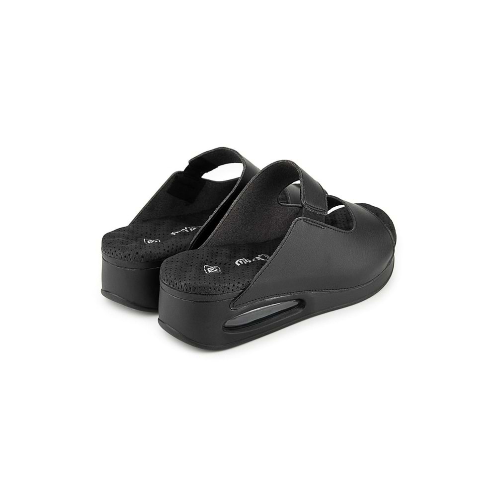 Muya Beso Anatomik Air Max Tabanlı Topuk Dikeni Kadın Terlik - Siyah - 40