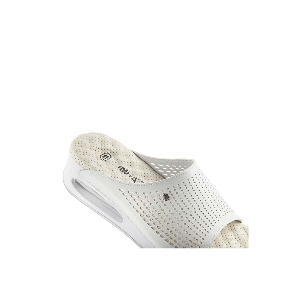 Muya Rive Anatomik Air Max Tabanlı Topuk Dikeni Kadın Terlik - Beyaz - 40