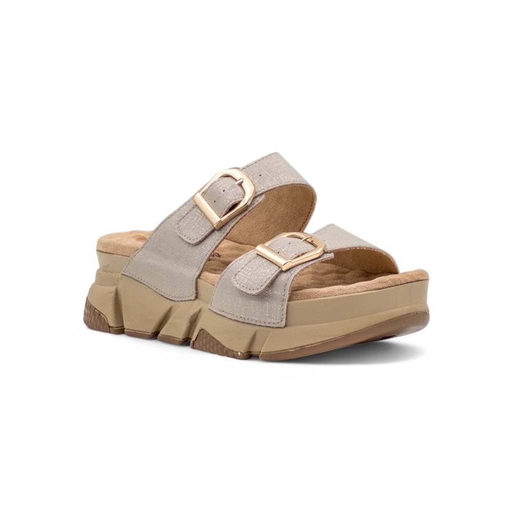 Muya Kiirus Anatomik Taban Topuk Dikeni Kadın Terlik - Bej - 40