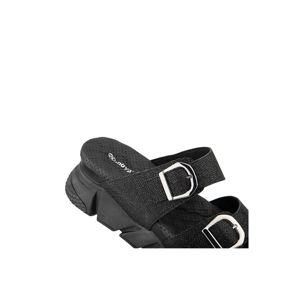 Muya Kiirus Anatomik Taban Topuk Dikeni Kadın Terlik - Siyah - 40