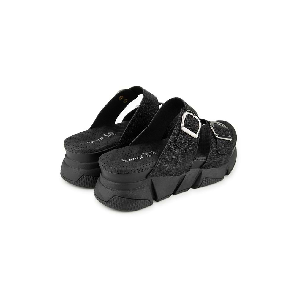 Muya Kiirus Anatomik Taban Topuk Dikeni Kadın Terlik - Siyah - 40