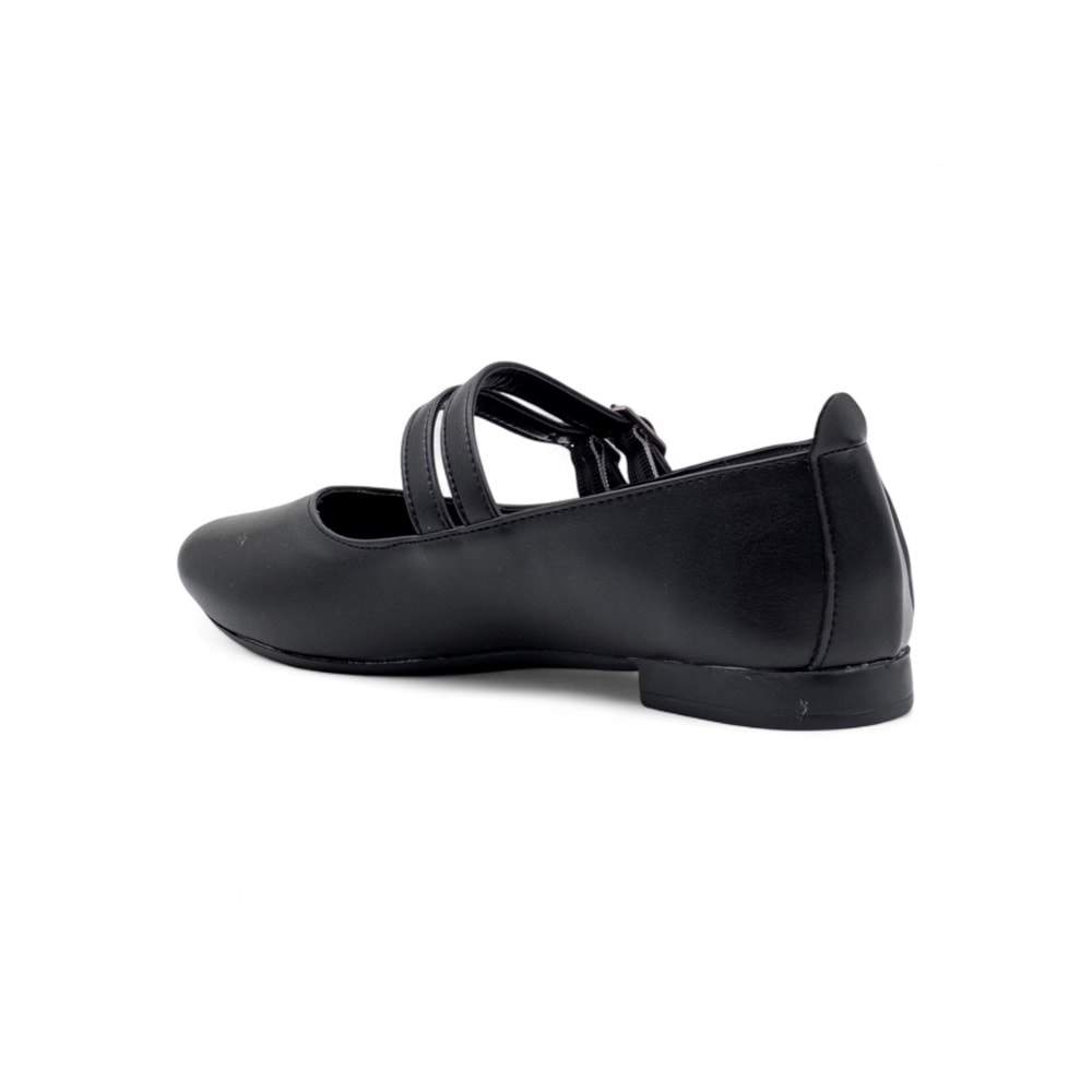 KAYGISIZ ÇİFT TOKALI KADIN BABET - SİYAH - 40