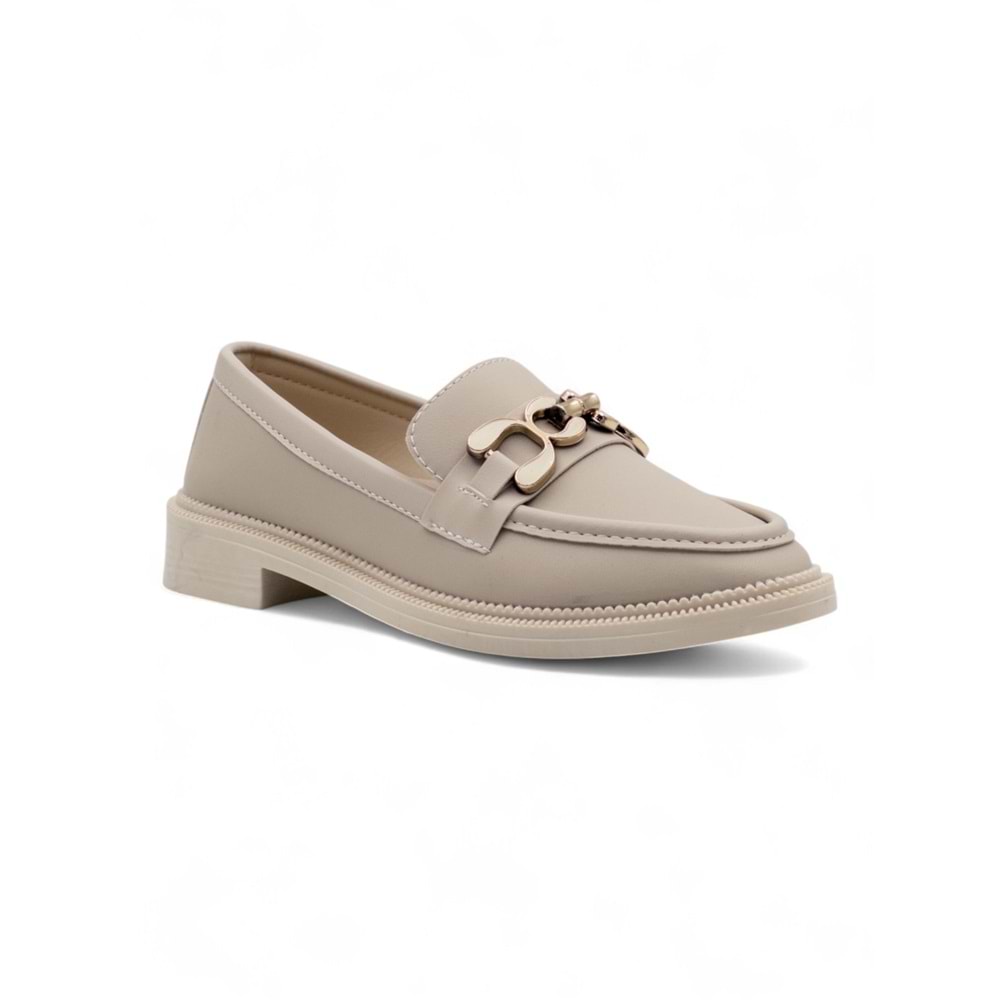 ATÖLYE TOKALI GÜNLÜK KADIN LOAFER AYAKKABI - KREM - 40