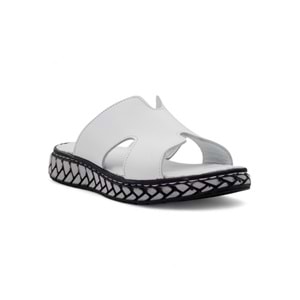 MR WHİTE ORTOPEDİ V MODEL HAKİKİ DERİ KADIN TERLİK - BEYAZ - 36